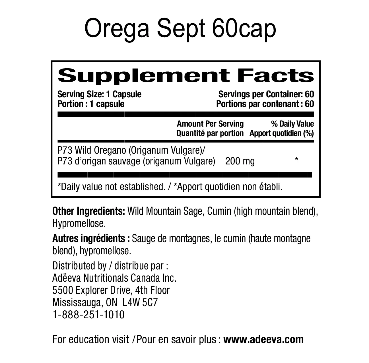Orega Sept | Adeeva Nutritionals Orega Sept