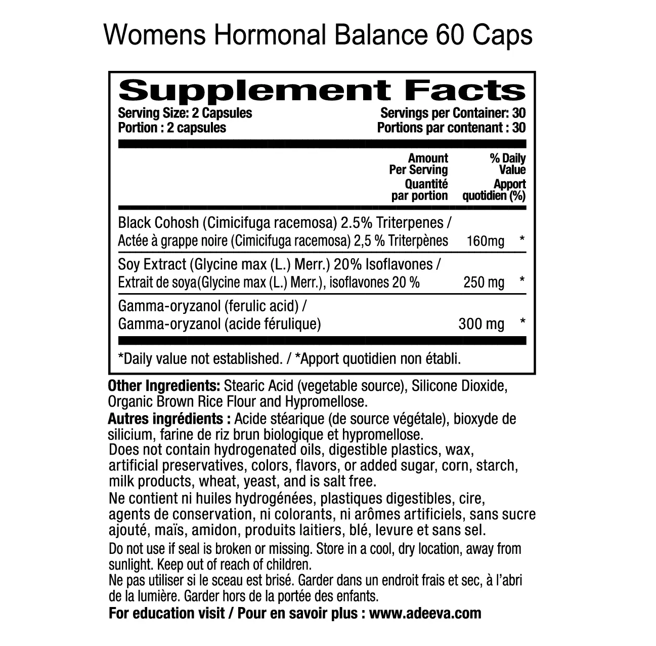 Womens Hormonal Balance | Adeeva Nutritionals Women's Hormonal Balance